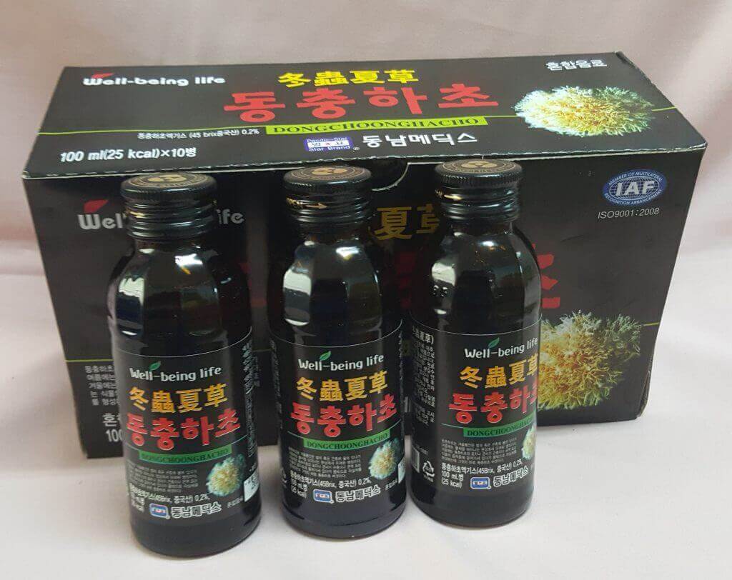 Nước uống Đông trùng Hạ thảo Hàn Quốc dongchoonghacho - Thùng 10 hộp