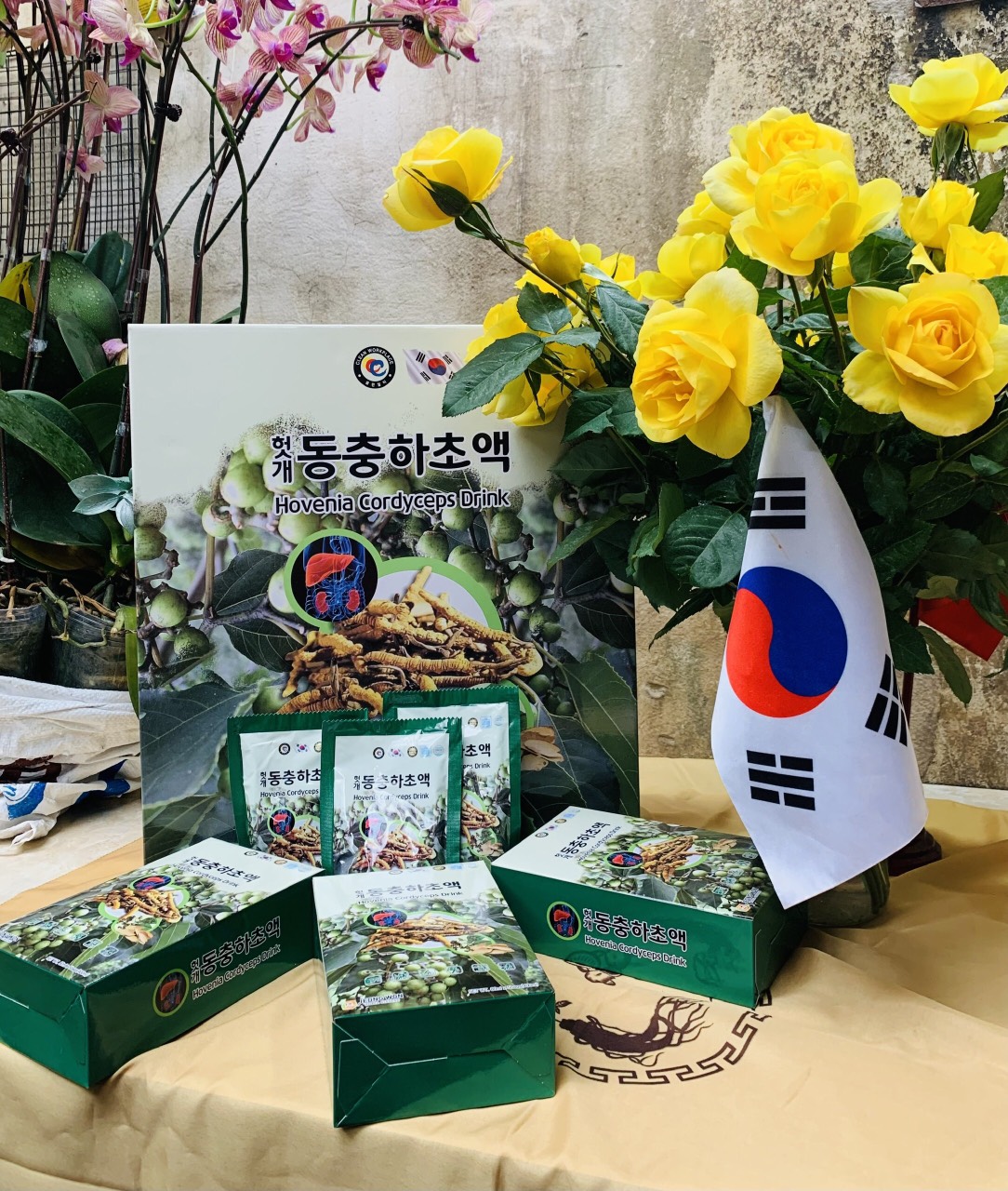 Nước mát gan Đông trùng hạ thảo Jeon Won - Thùng 5 hộp 150 gói