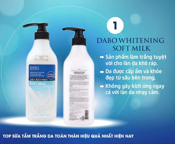 Sữa tắm trắng da cao cấp DABO Whitening Soft Milk 750ml