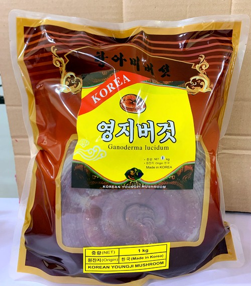 Nấm Linh Chi núi đá Hàn Quốc 1kg - túi nâu nhãn vàng