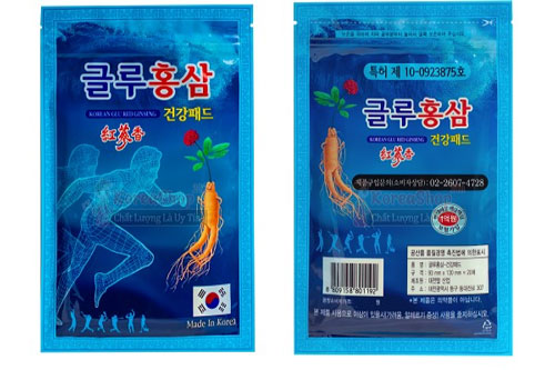 Cao dán hồng sâm Hàn Quốc màu xanh x 10 túi giúp giãn cơ, giảm đau