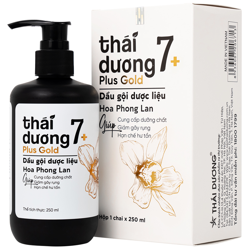 Dầu gội thái dương 7 hoa phong lan, sạch gầu, hết ngứa, mượt tóc 250ml - 500ml