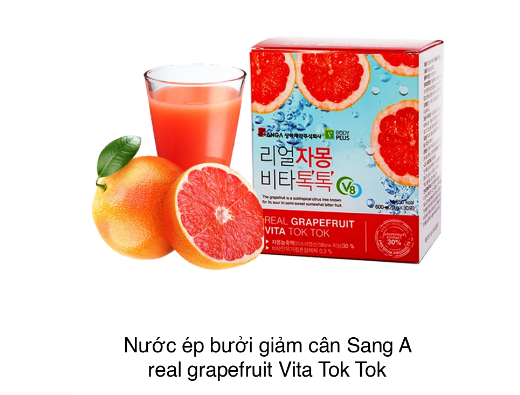Trà Bưởi Giảm Cân Hàn Quốc Sang-A Real Grapefruit Vita Tok Tok Hộp 30 Gói