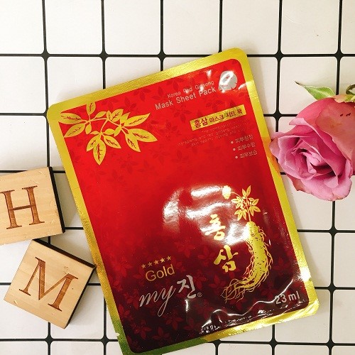 Bộ 10 miếng mặt hồng sâm Korea Red Ginseng Mask Sheet Pack My Gold 23ml