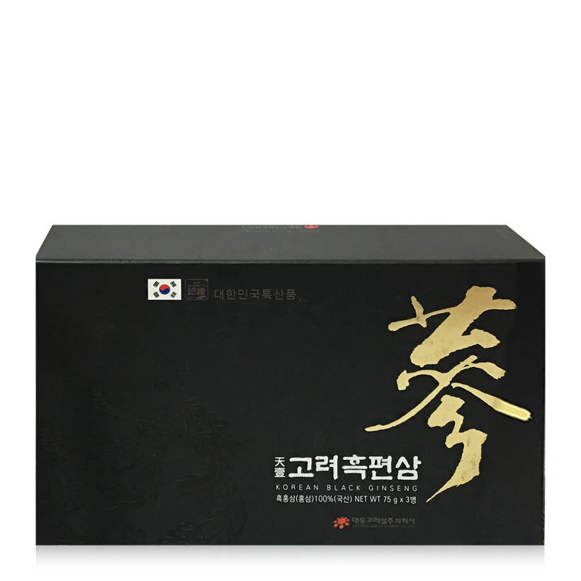 Hắc sâm thái lát Deadong hộp 3 lọ 75g - Daedong Korean Black Ginseng
