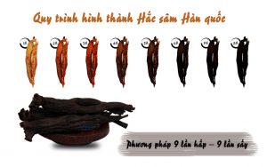 hắc sâm khô trải qua 9 lần hấp sấy