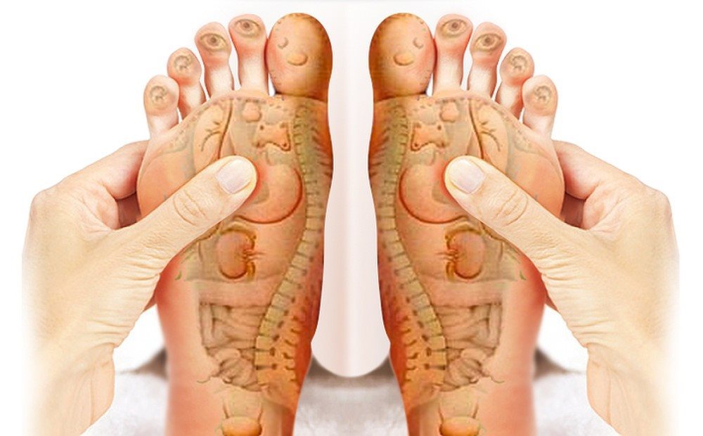 Bàn chân chứa rất nhiều huyệt đạo liên quan đến các bộ phận trong cơ thể