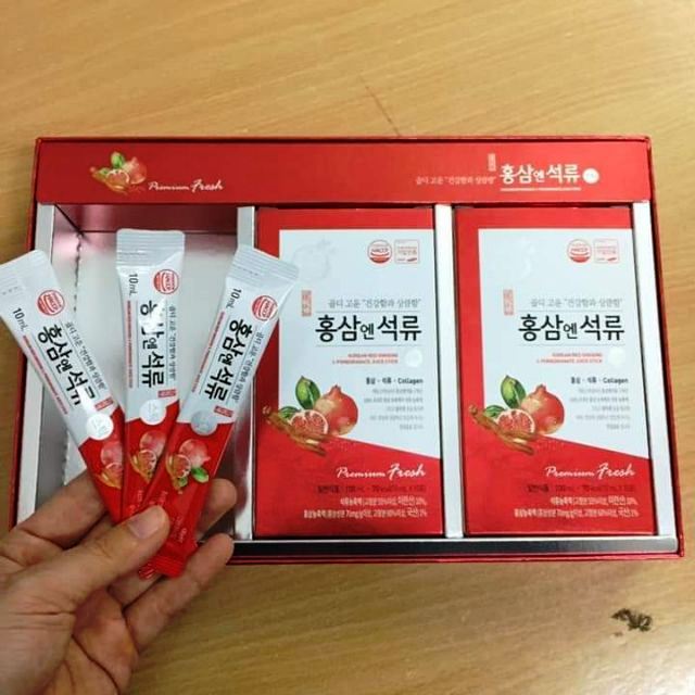Collagen lựu Hàn Quốc hộp đỏ 30 gói - Nước lựu hồng sâm Deadong