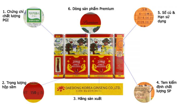 Hồng Sâm Củ Khô 150gram Daedong Premium